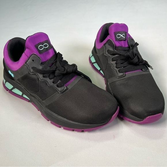 New nb Cherokee Infinity Fly Black Neon Purple Sneakers Nursing Shoe Womens 8 - Picture 2 of 10